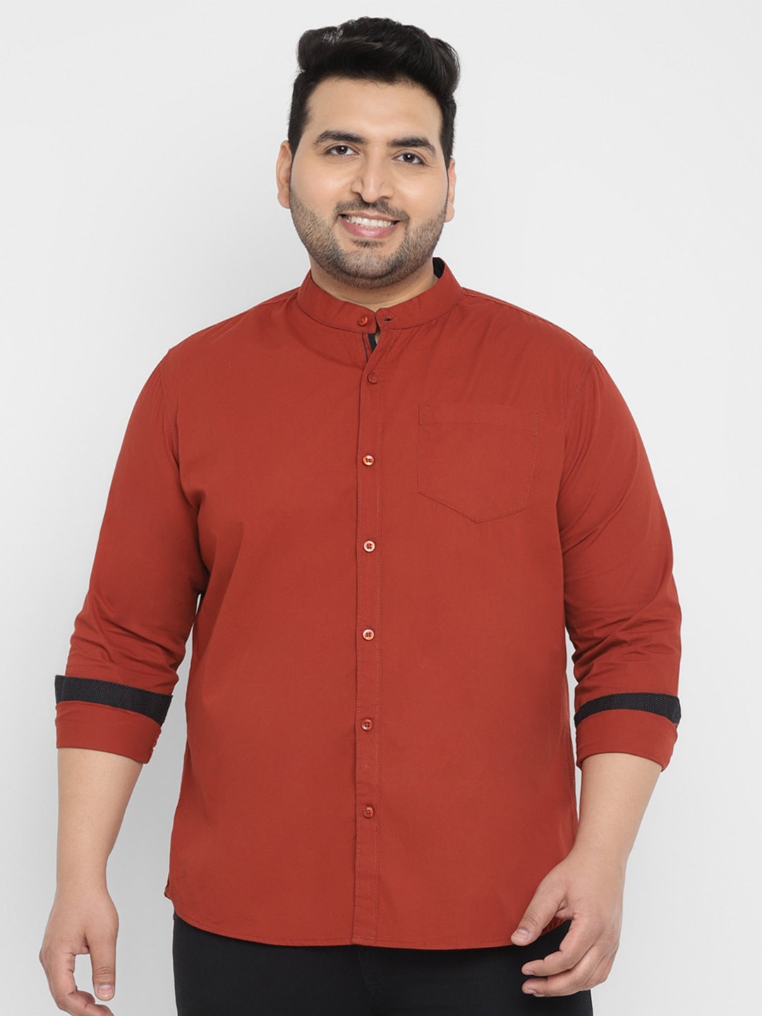 

Urbano Plus Men Plus Size Solid Opaque Casual Shirt, Maroon