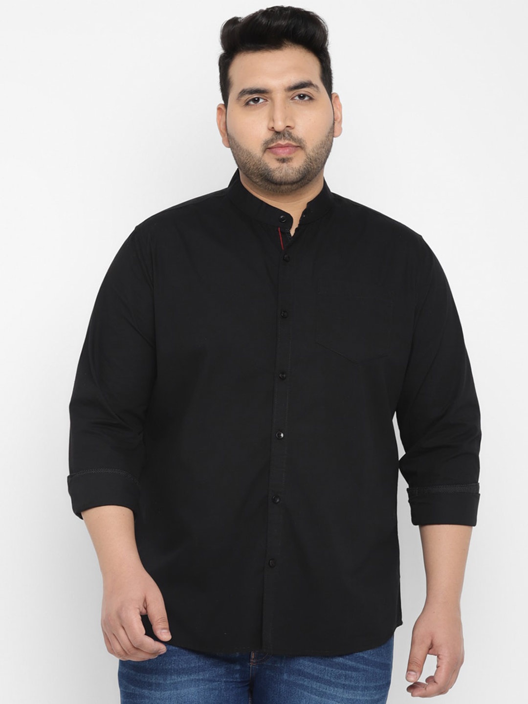 

Urbano Plus Men Plus Size Solid Casual Shirt, Black