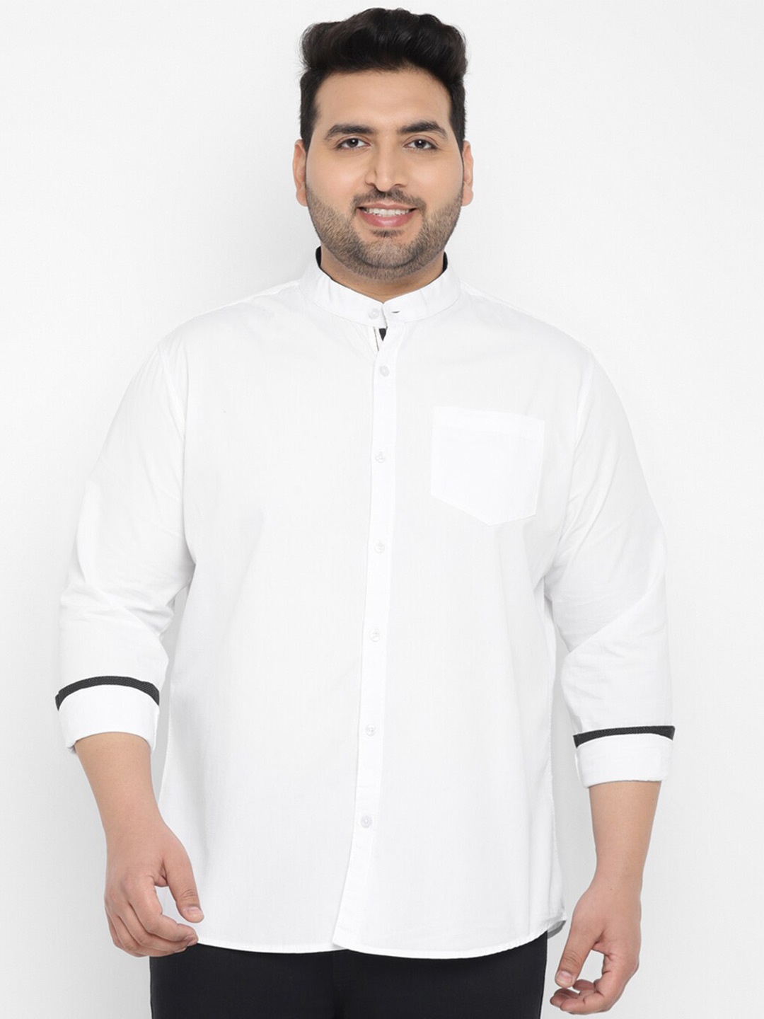 

Urbano Plus Size Opaque Pure Cotton Casual Shirt, White