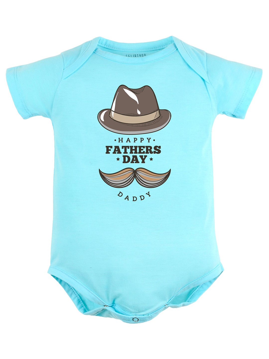 

FFLIRTYGO Infants Graphic Printed Pure Cotton Bodysuit, Turquoise blue