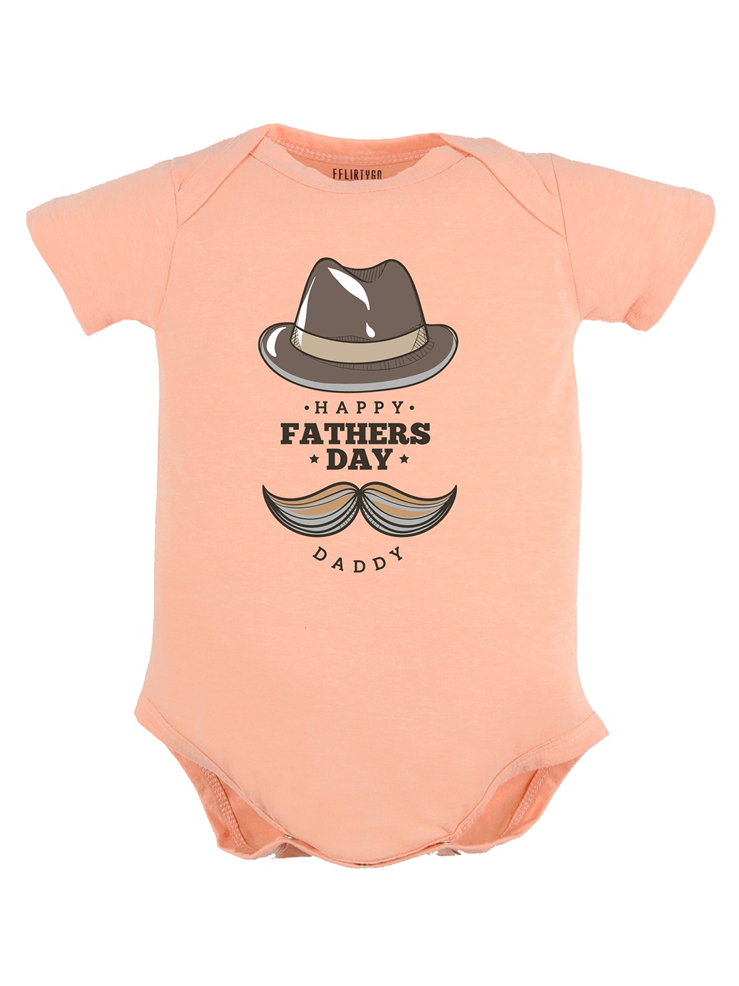 

FFLIRTYGO Infants Graphic Printed Pure Cotton Bodysuit, Peach