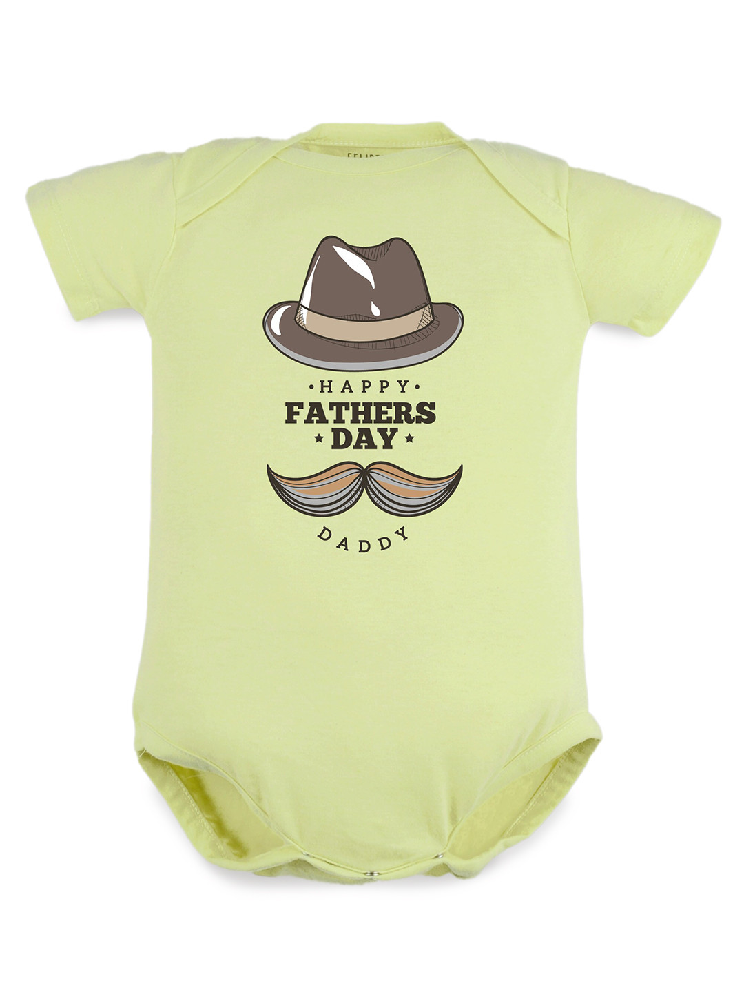 

FFLIRTYGO Infants Fathers Day Printed Pure Cotton Extra Comfort Romper, Lime green
