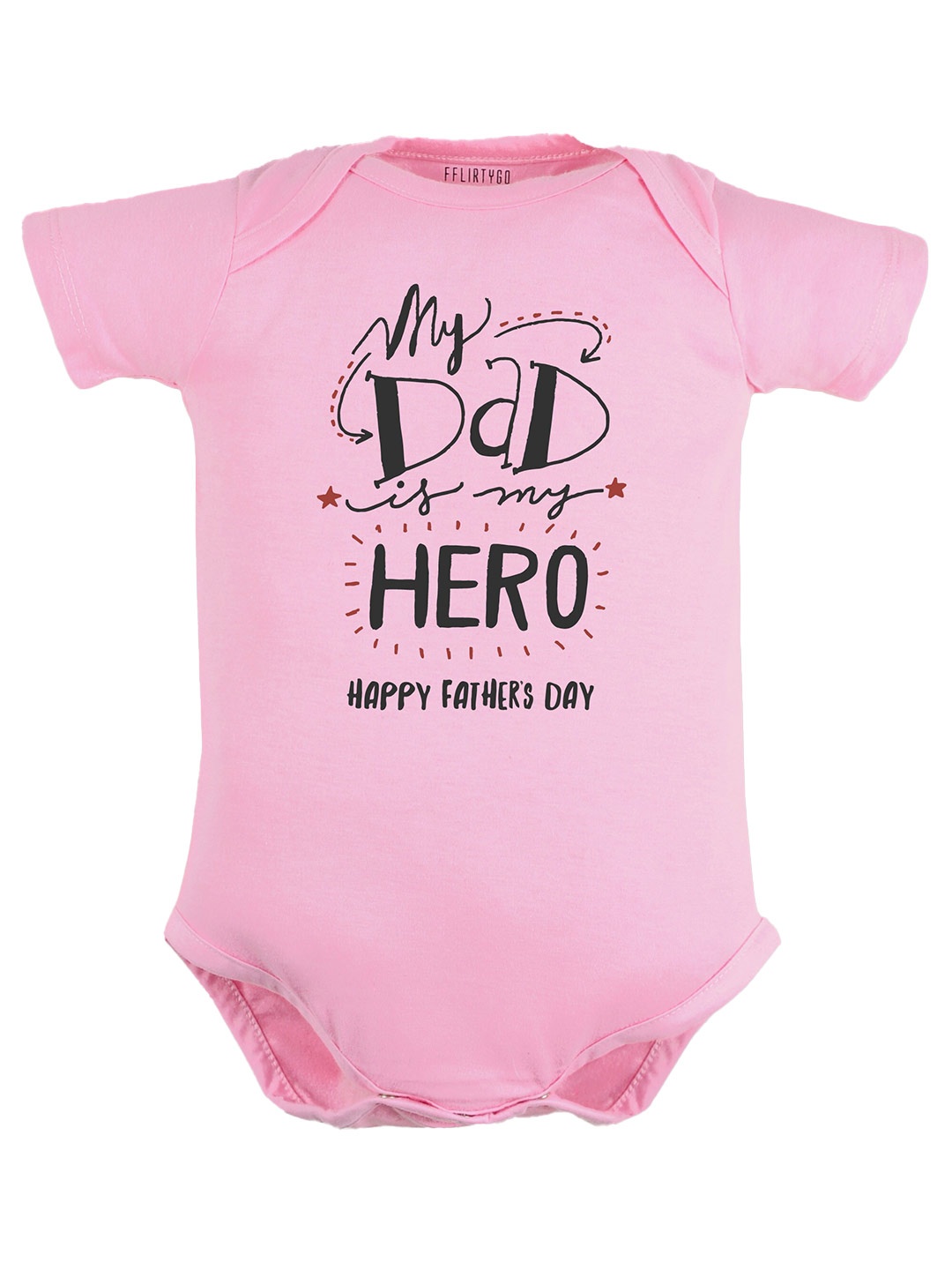 

FFLIRTYGO Infant Kids Fathers Day Printed Pure Cotton Bodysuit, Pink
