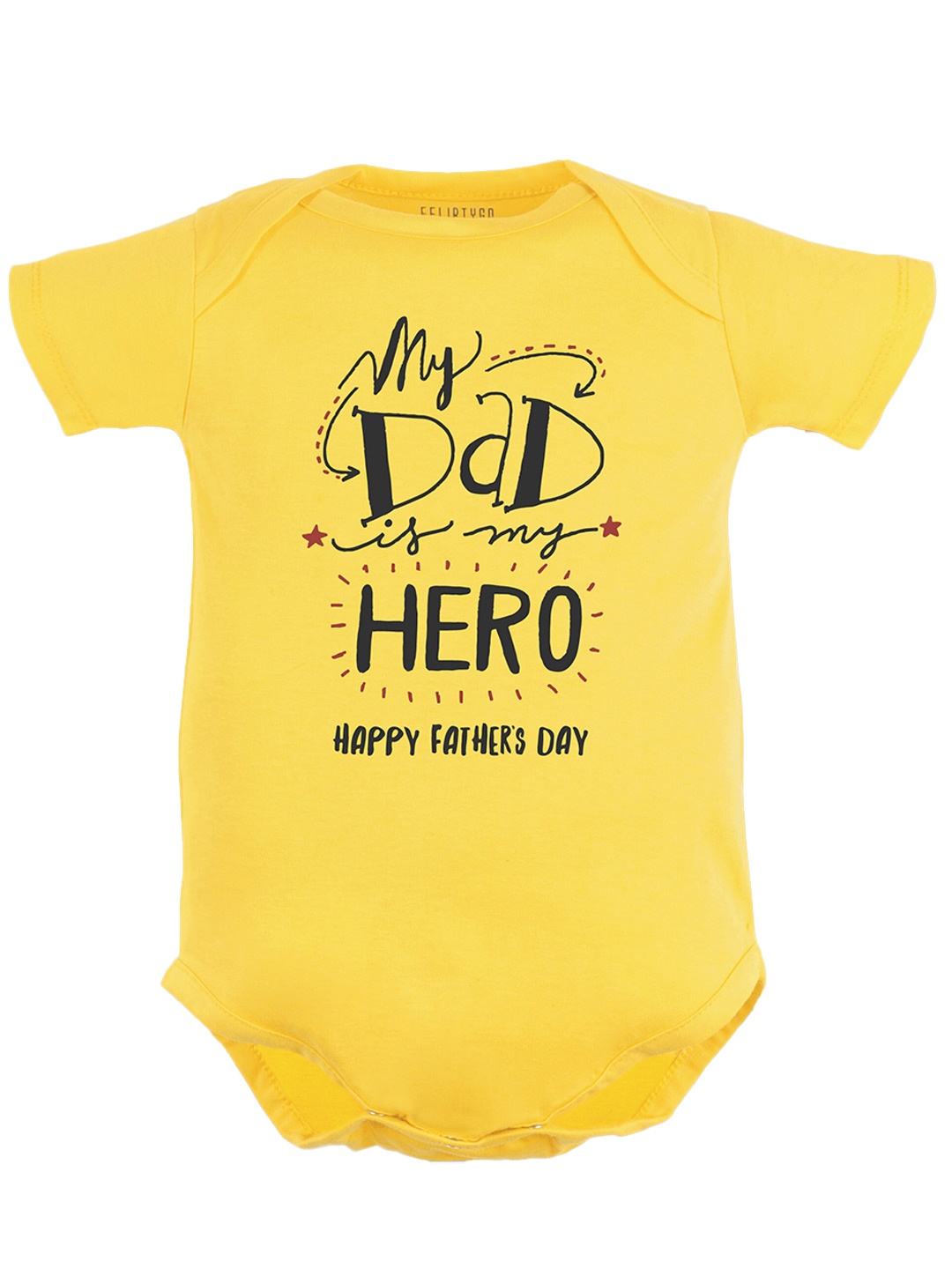 

FFLIRTYGO Infant Kids Fathers Day Printed Pure Cotton Bodysuit, Yellow