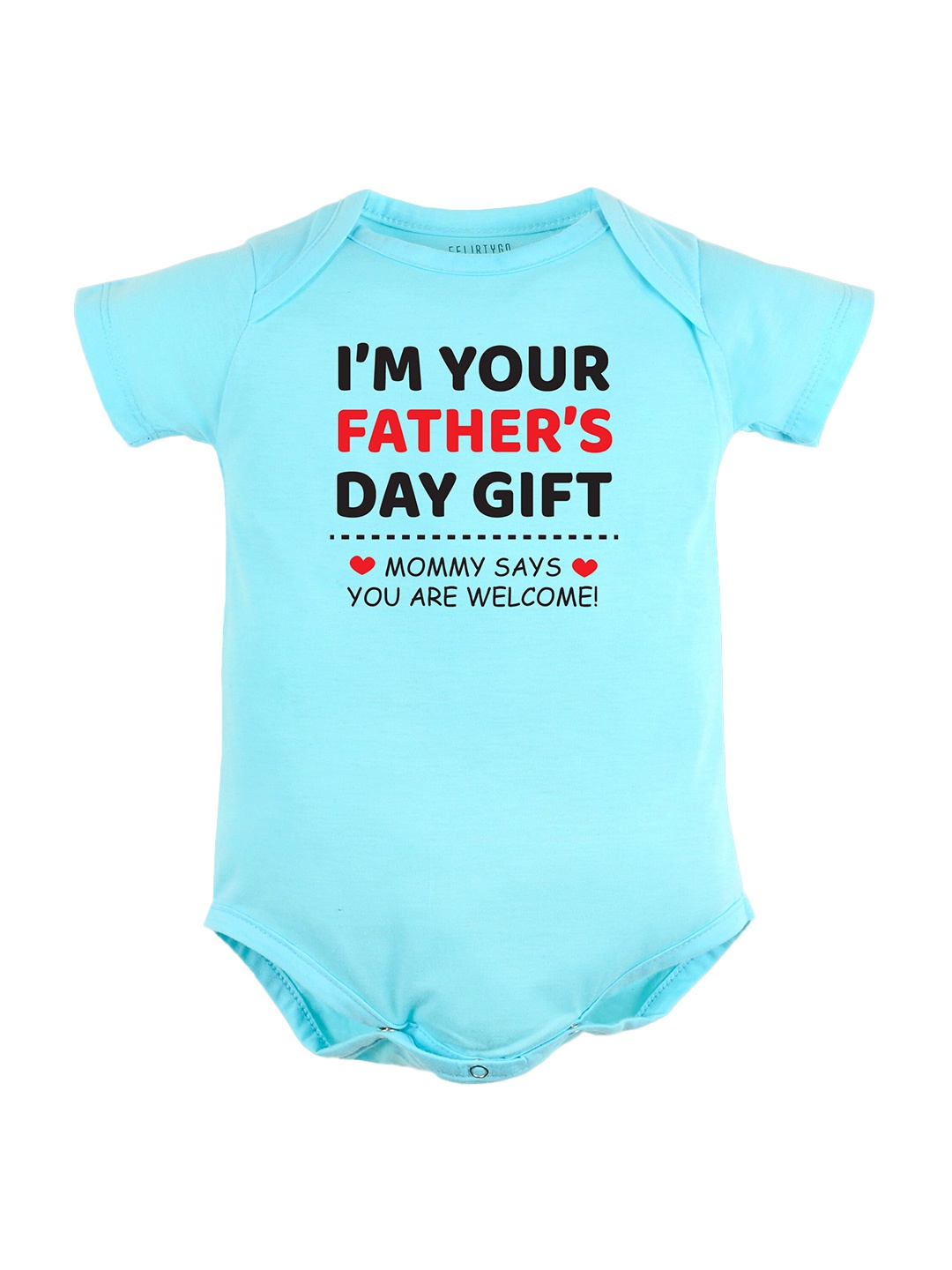 

FFLIRTYGO Infants Printed Cotton Romper, Turquoise blue