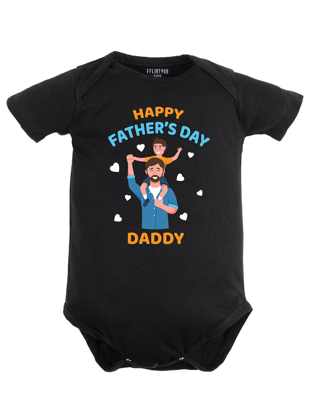 

FFLIRTYGO Infants Printed Cotton Romper, Black