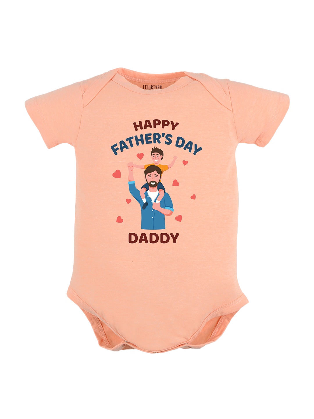 

FFLIRTYGO Fathers Day Printed Cotton Bodysuit, Peach