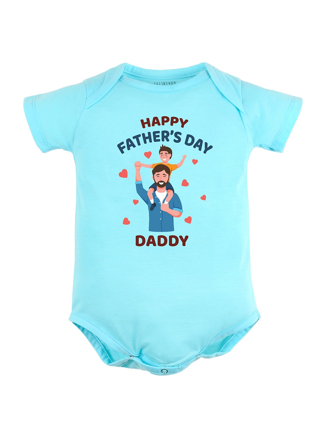 

FFLIRTYGO Infants Graphic Printed Pure Cotton Bodysuit, Turquoise blue