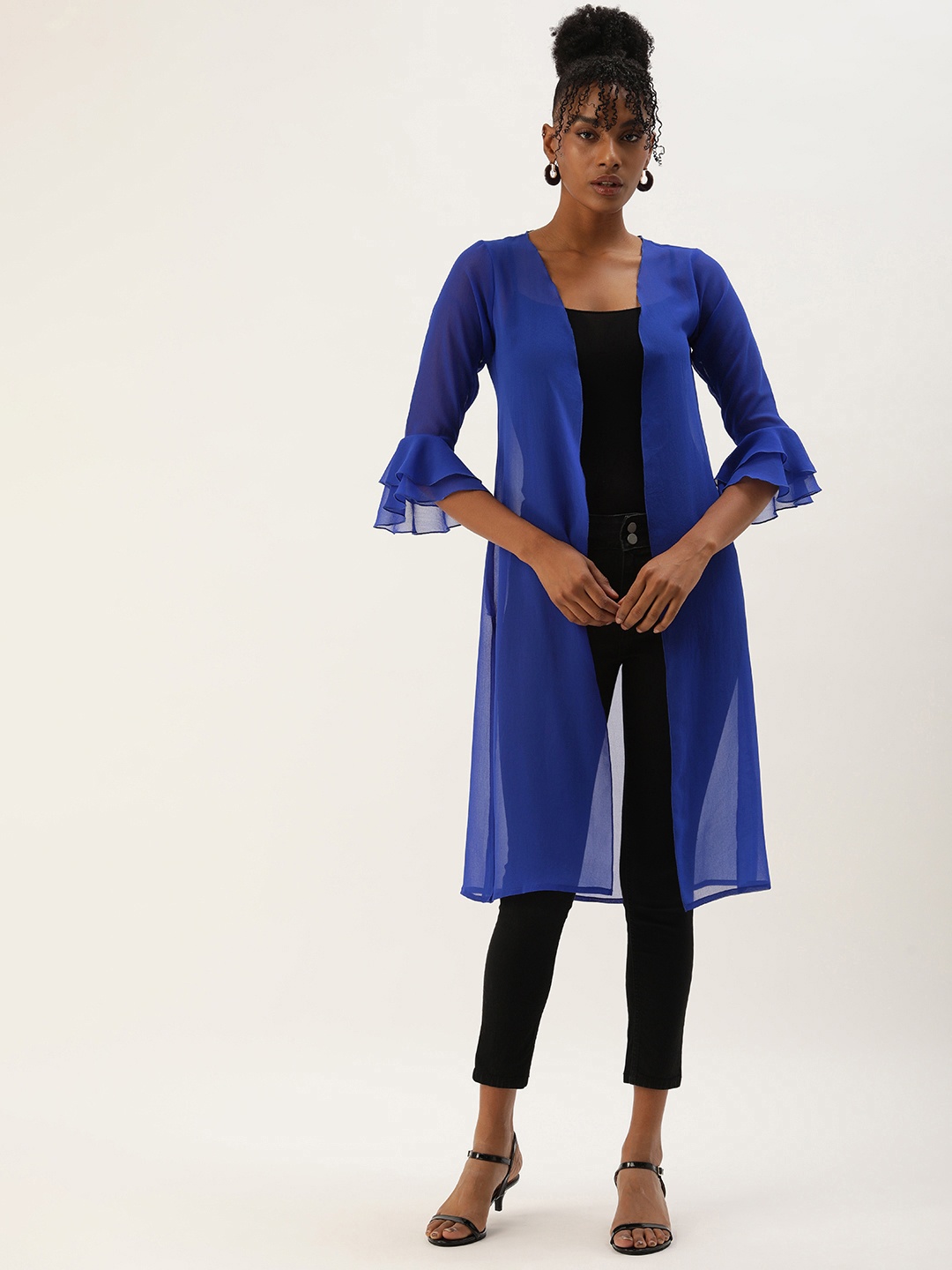 

ROVING MODE Longline Sheer Shrug, Blue