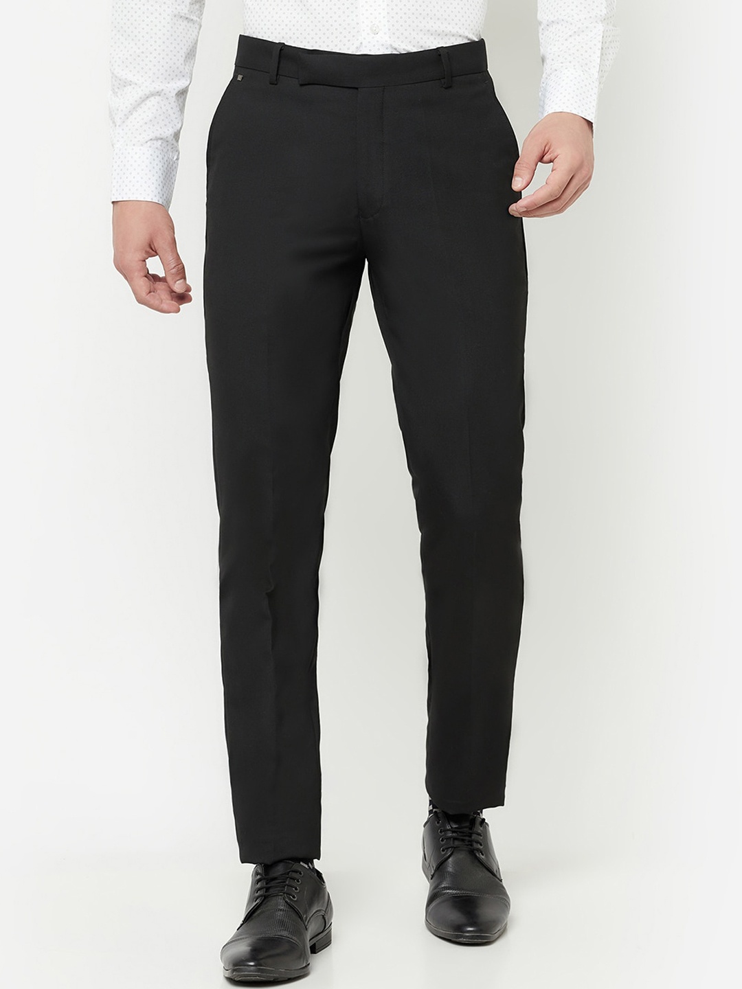 

Cantabil Men Mid-Rise Formal Trousers, Black