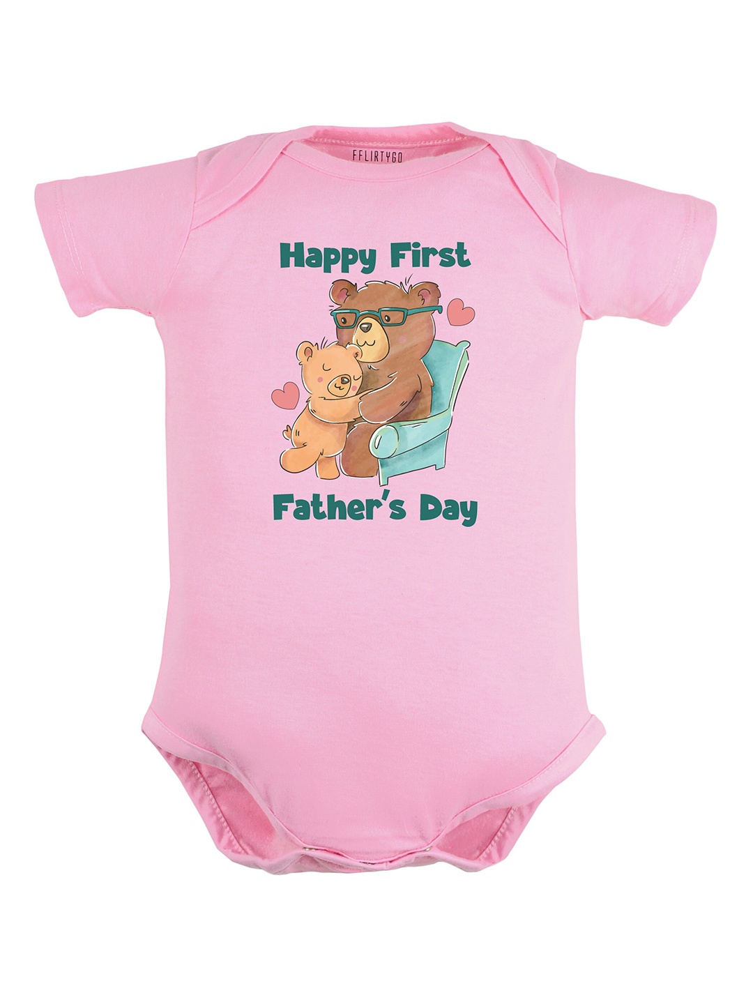 

FFLIRTYGO Infants Graphic Printed Pure Cotton Bodysuit, Pink