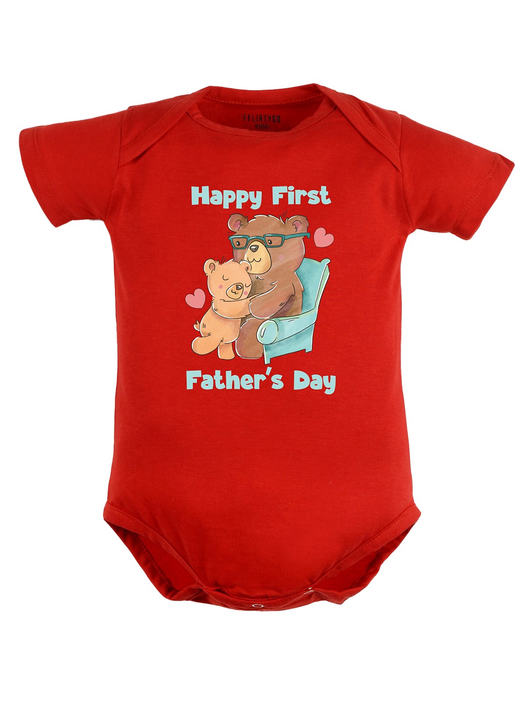 

FFLIRTYGO Infant Kids Fathers Day Printed Pure Cotton Bodysuit, Red