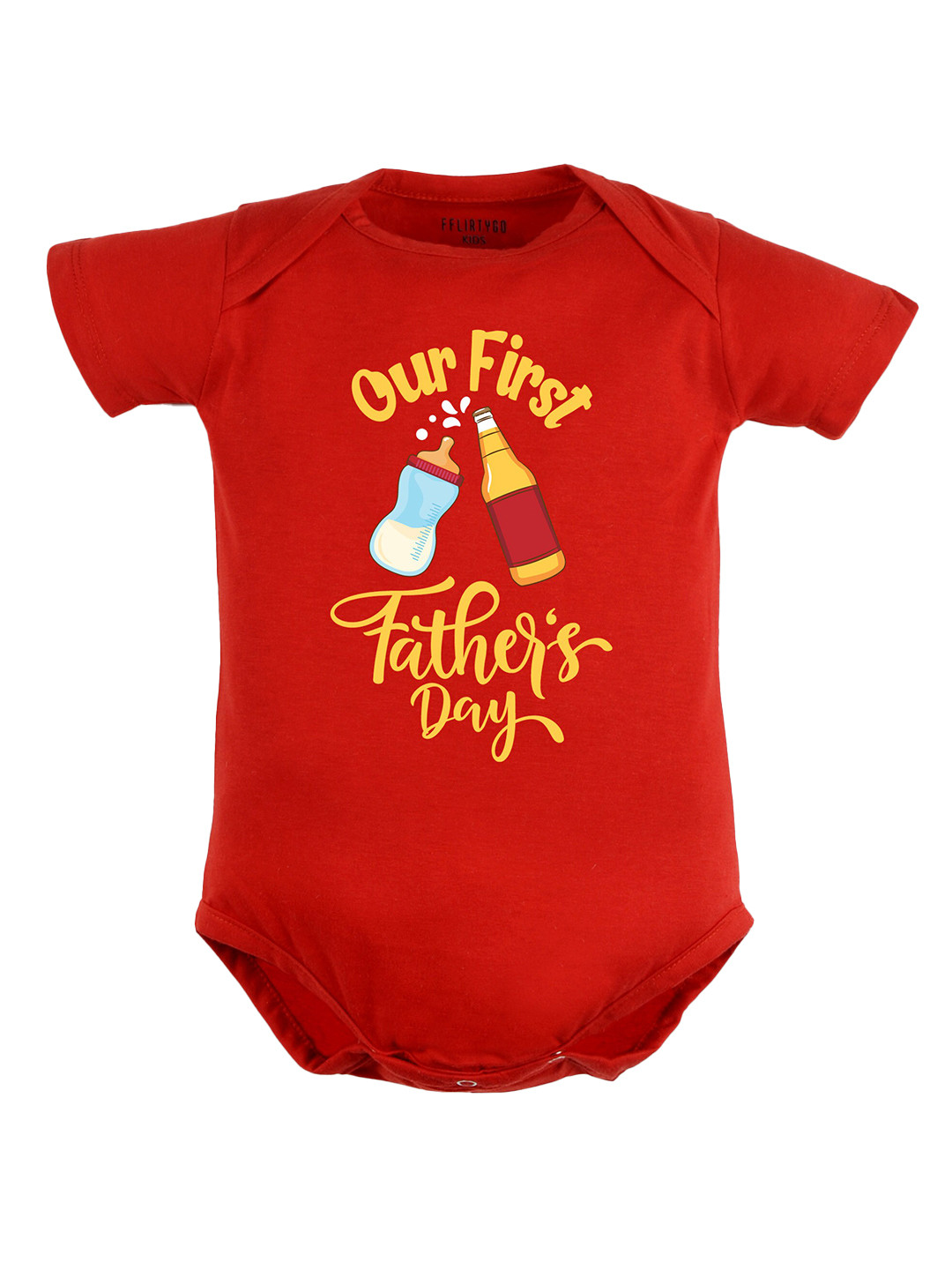 

FFLIRTYGO Infants Printed Pure Cotton Bodysuit, Red
