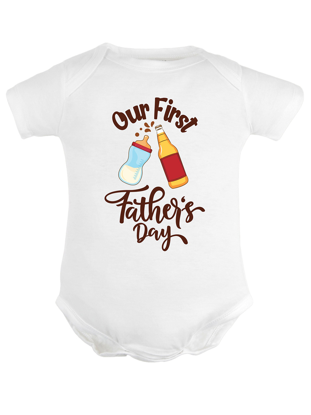 

FFLIRTYGO Infants Printed Cotton Bodysuit, White
