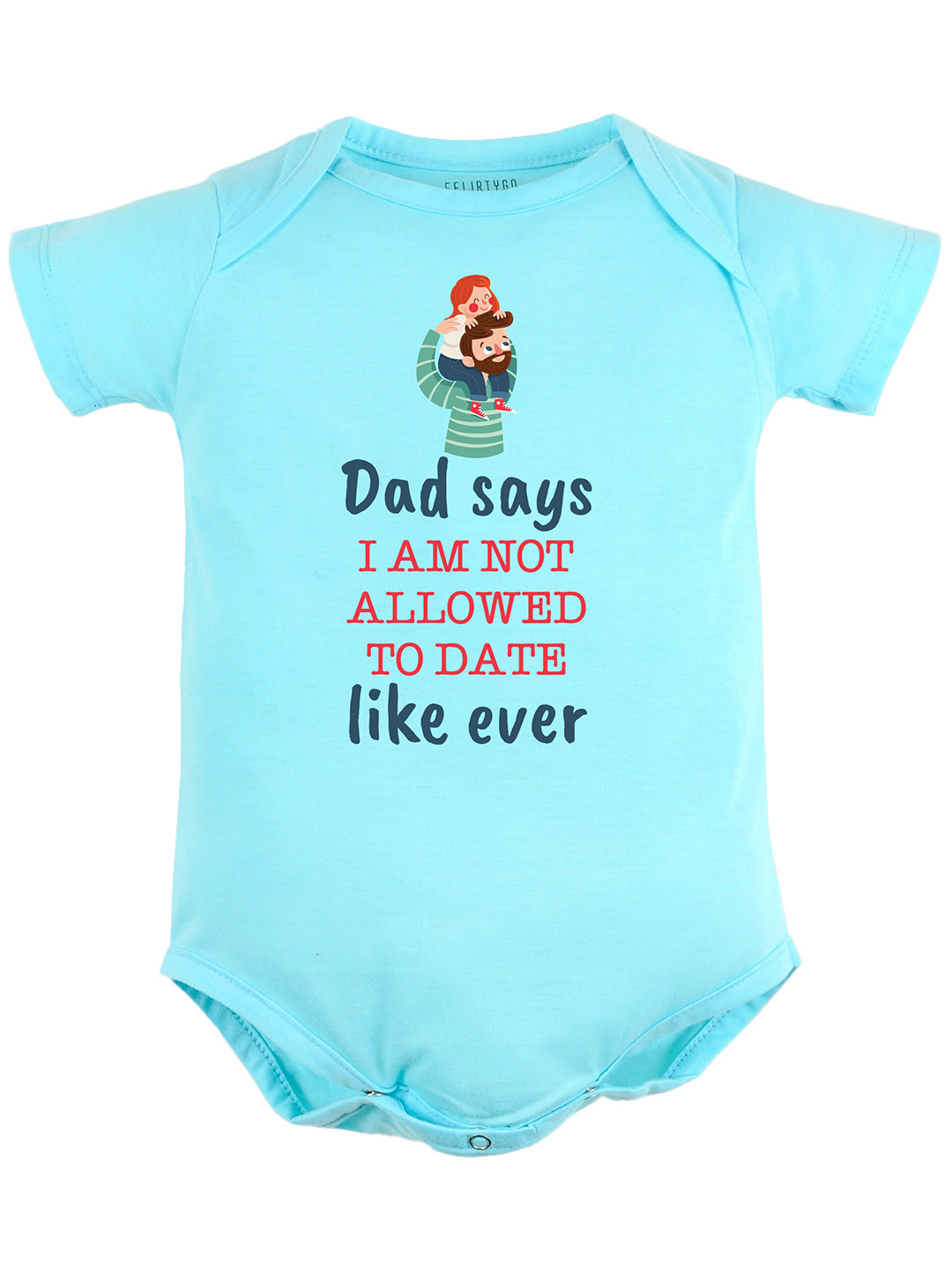 

FFLIRTYGO Infants Printed Cotton Bodysuit, Turquoise blue