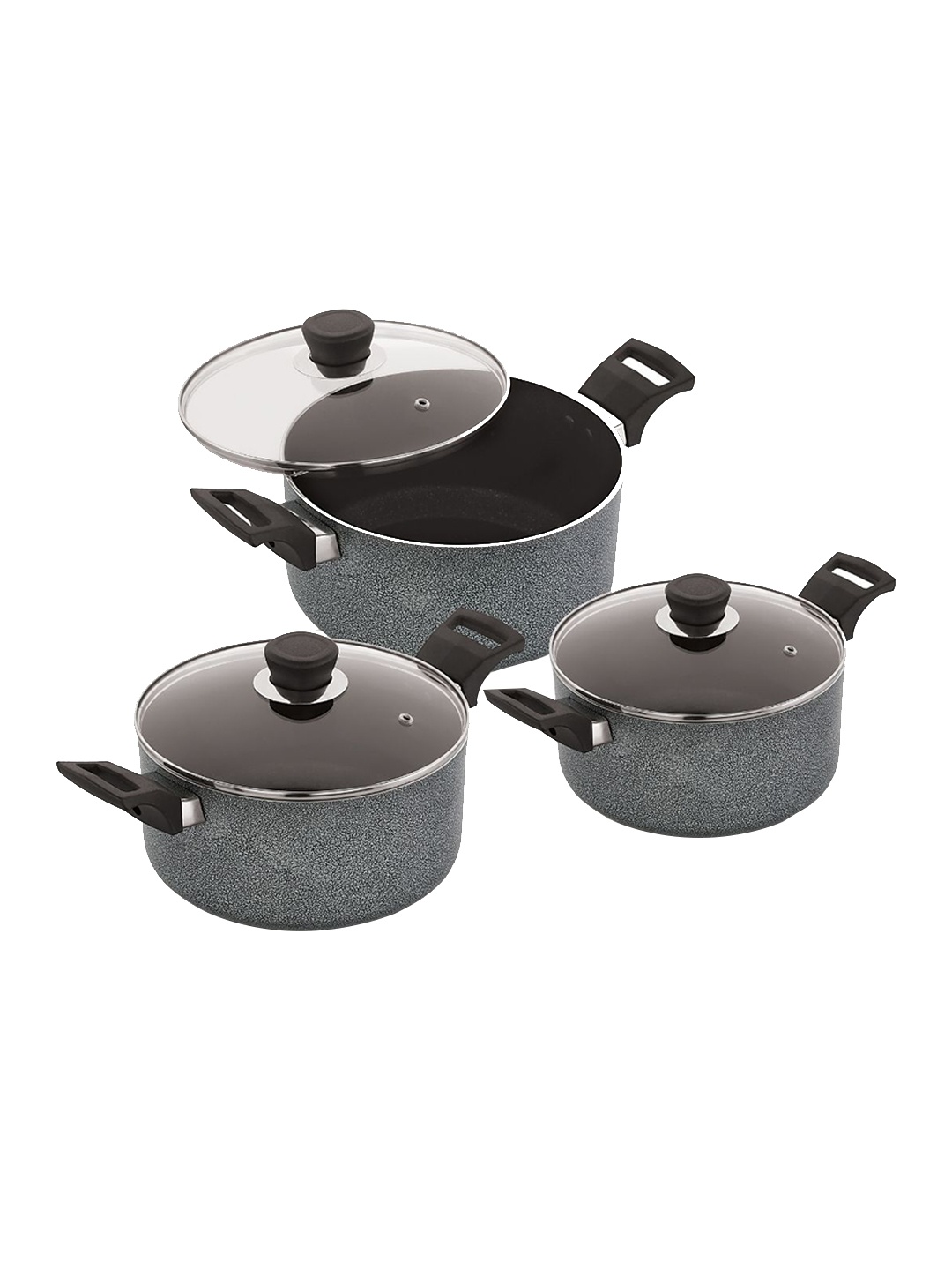 

iVBOX Grey 3 Pieces Non-Stick Coated Induction Casseroles