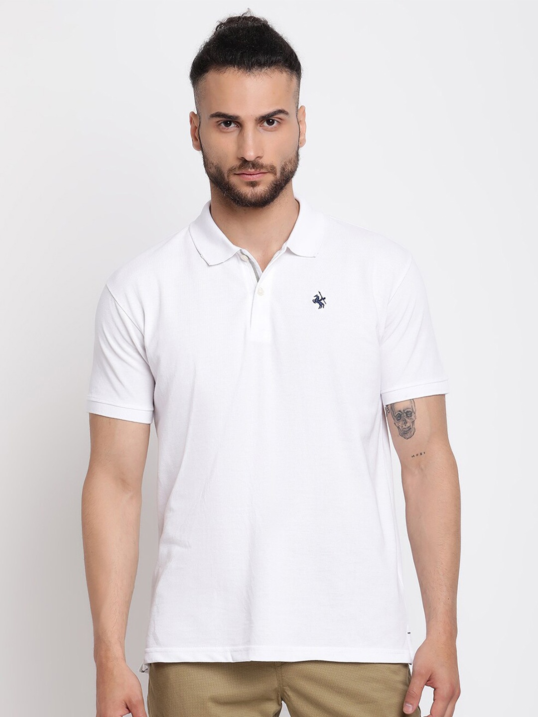 

Cantabil Polo Collar Cotton T-shirt, White