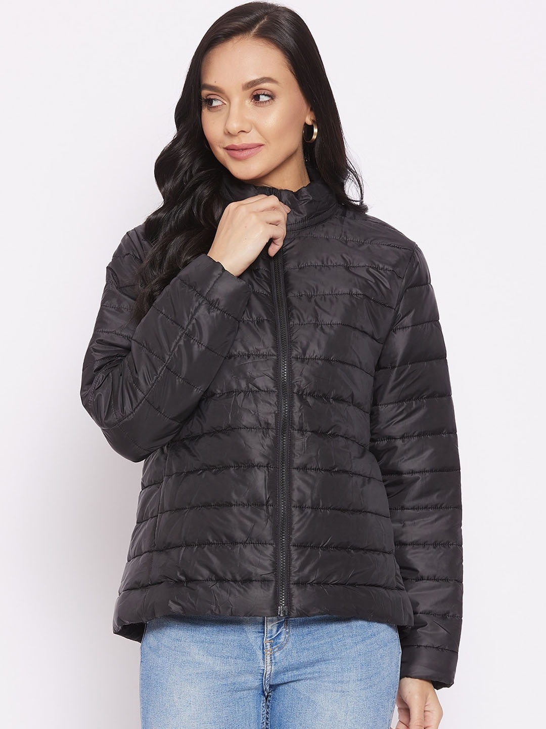 

Cantabil Women Lightweight Puffer Jacket, Black