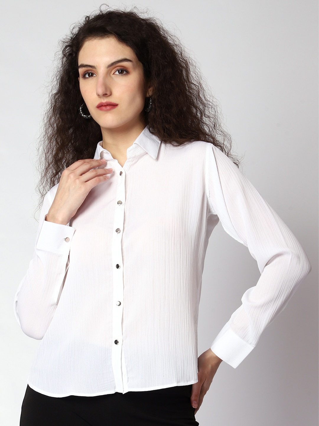 

Urban Komfort Women Modern Opaque Formal Shirt, White