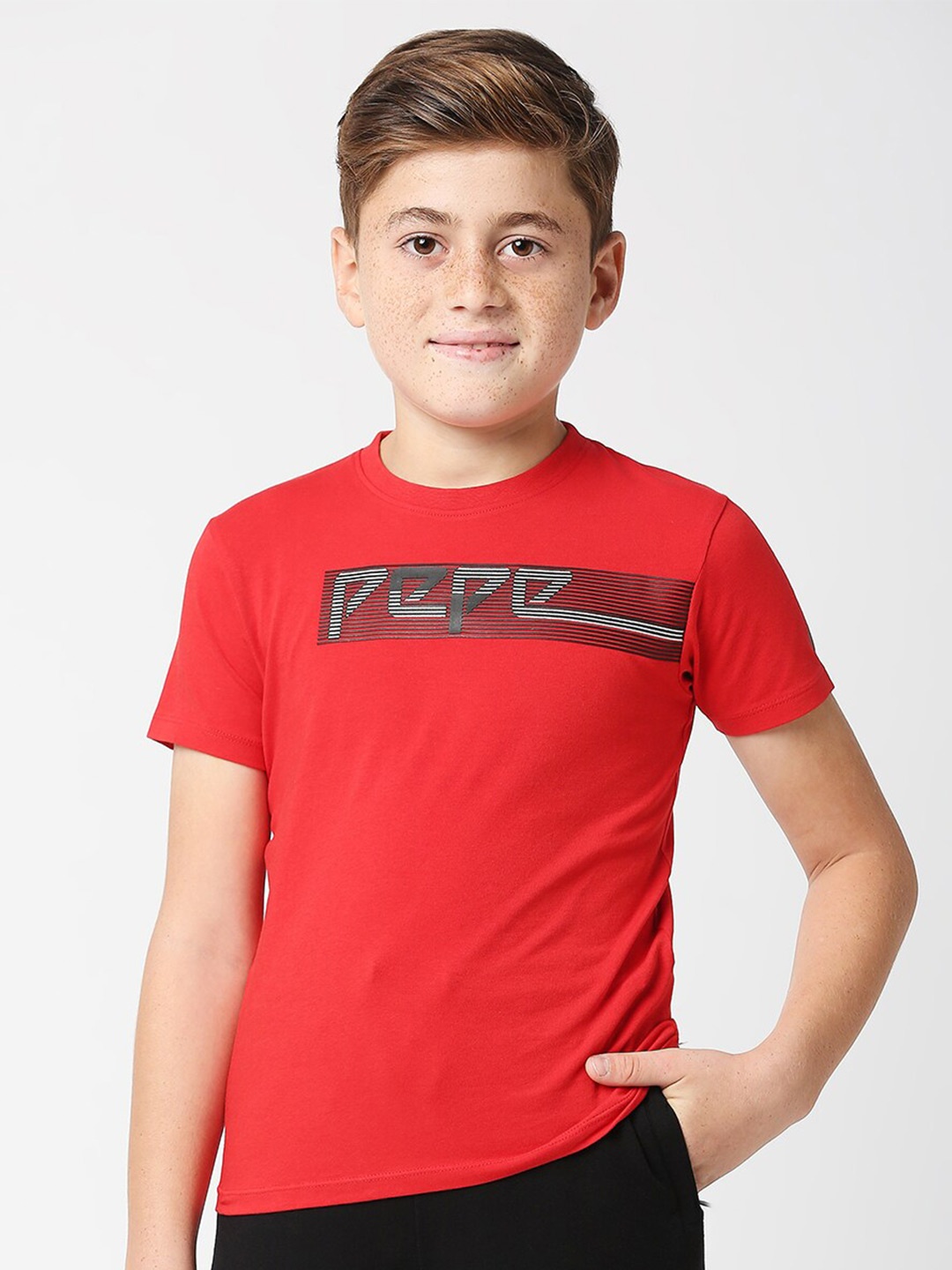 Pepe Jeans Boys Typography Printed T-shirt, Red