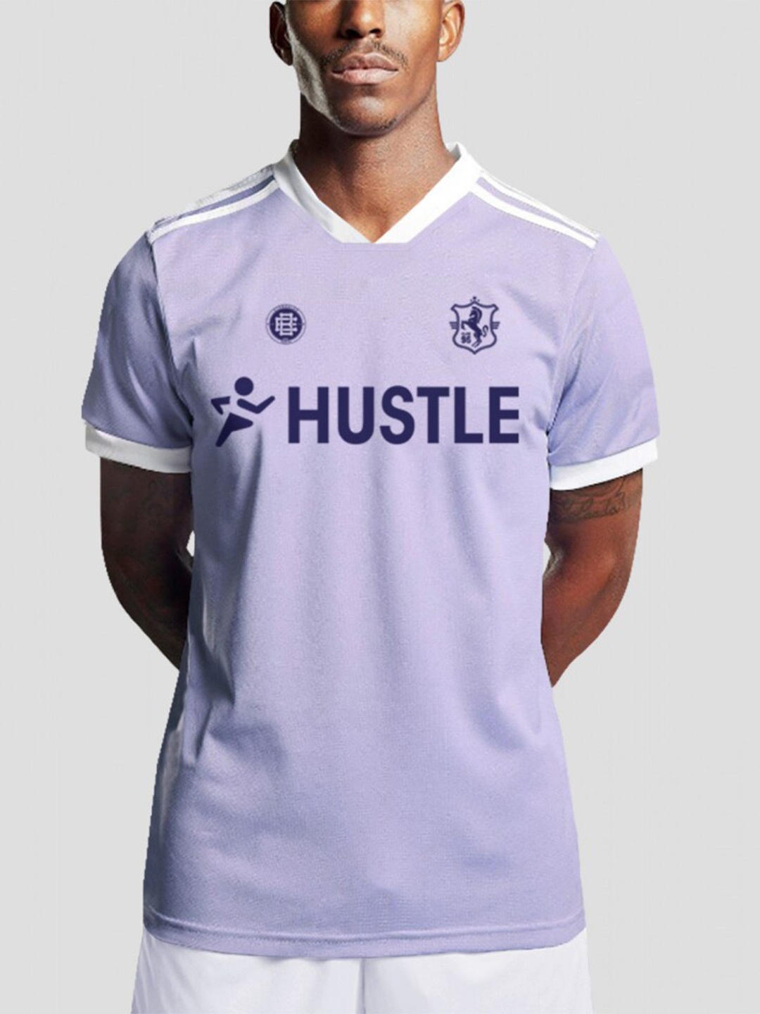 

Eyebogler Typography Printed V-Neck Cotton T-shirt, Lavender