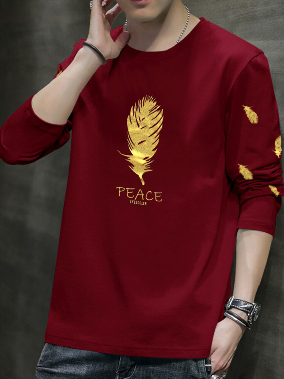 

Eyebogler Graphic Printed Cotton T-shirt, Red