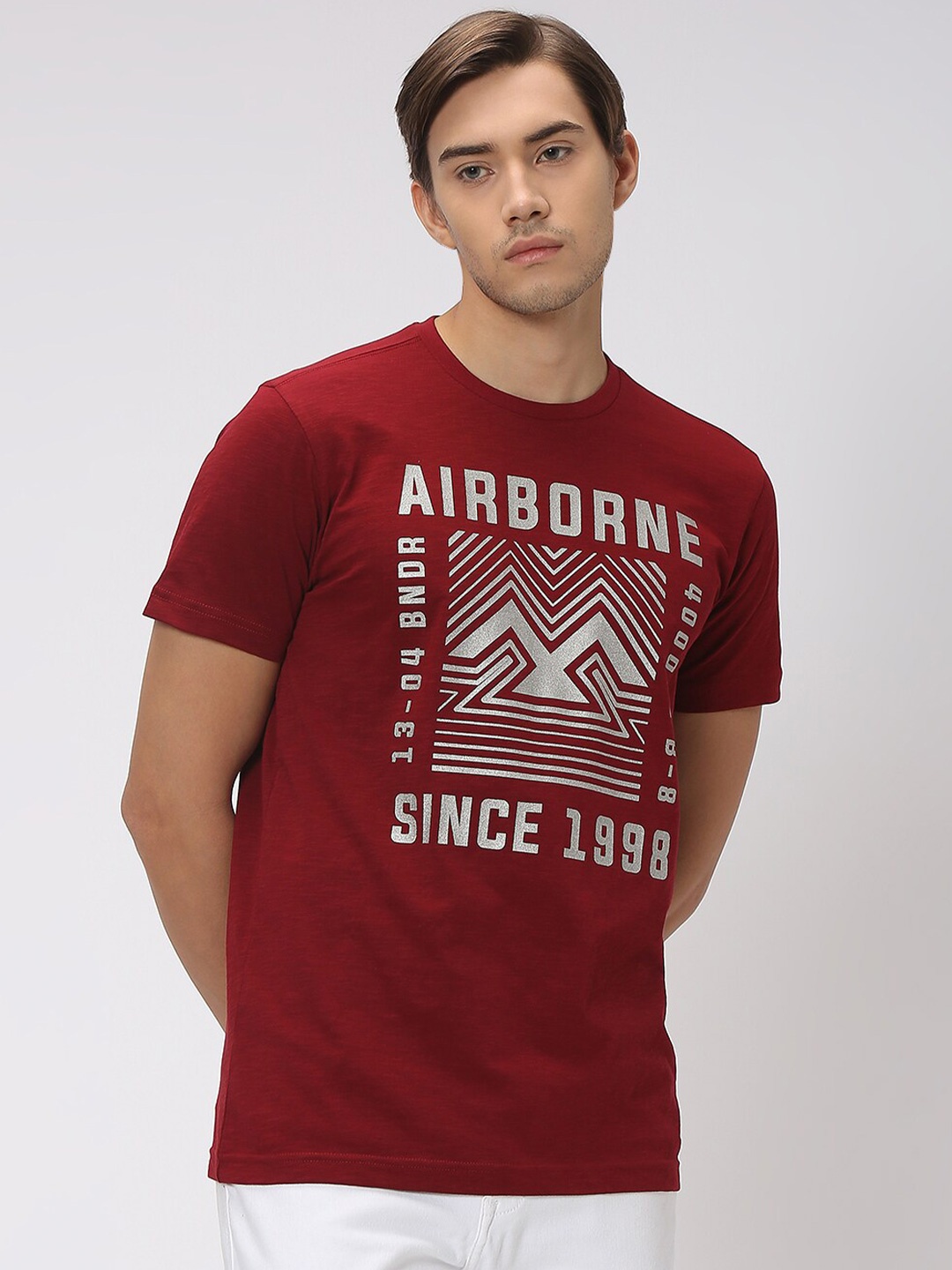 

Mufti Graphic Printed Cotton T-shirt, Red