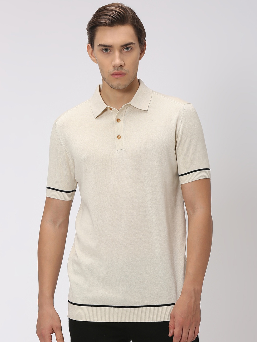 

Mufti Polo Collar Slim Fit Pure Cotton T-shirt, White