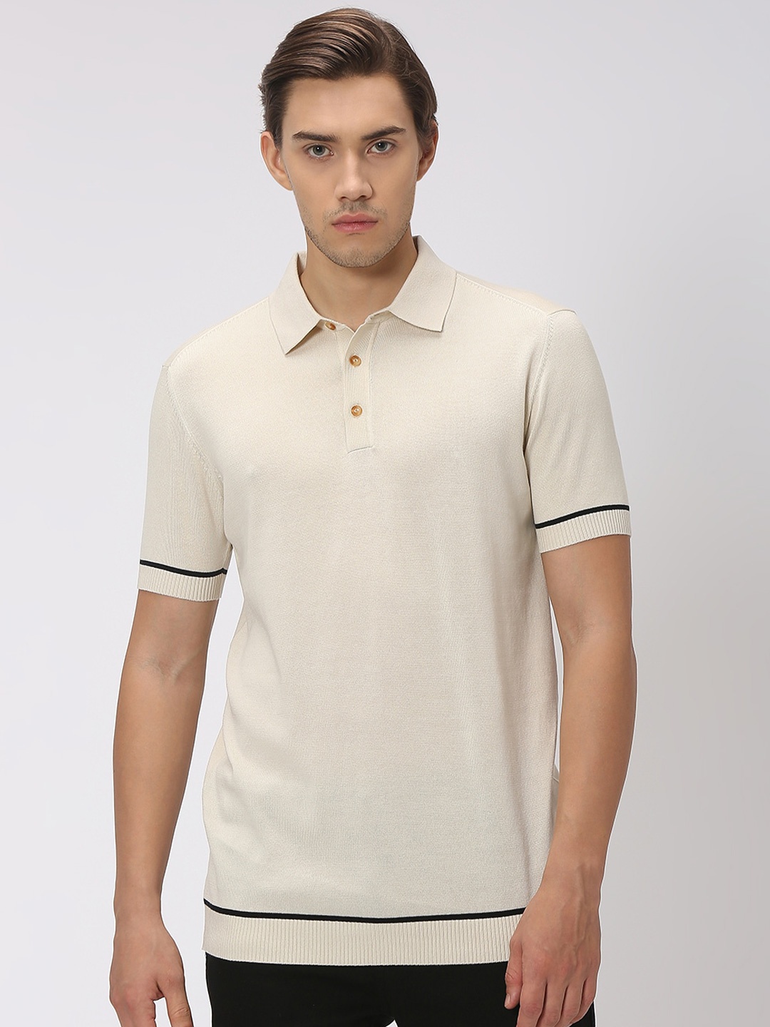 

Mufti Polo Collar Cotton T-shirt, White