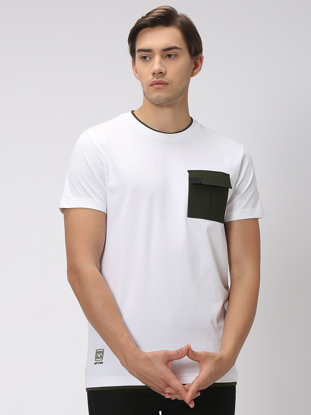 

Mufti Round Neck Cotton T-shirt, White