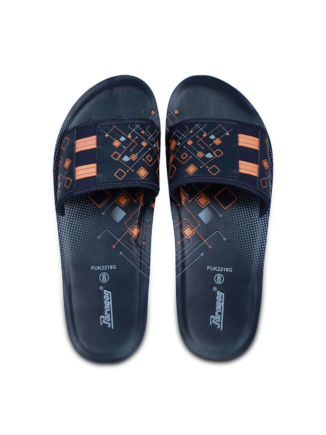 

Paragon Men Printed Ultra Comfortable And Lightweight Sliders, Navy blue
