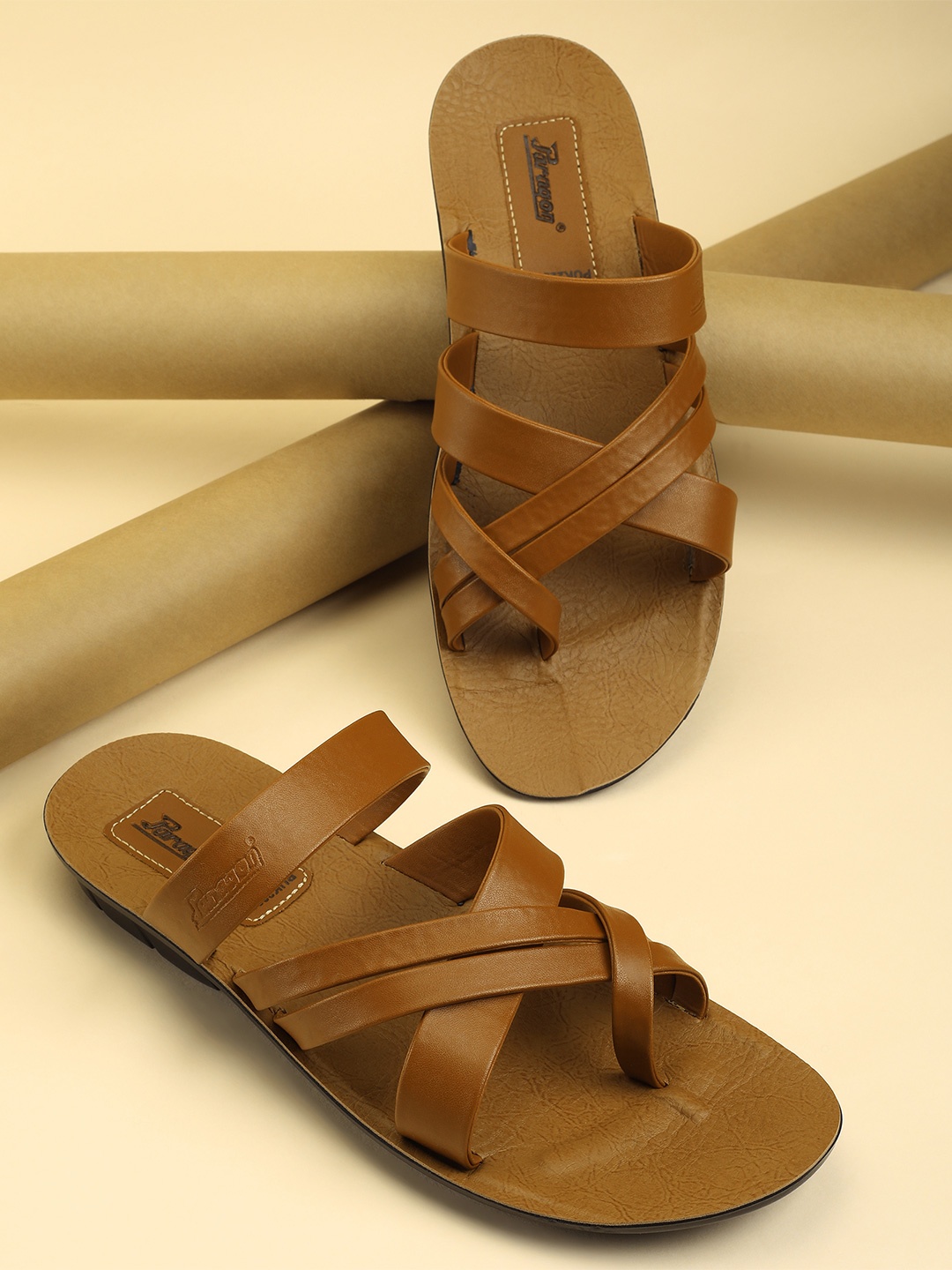 

Paragon Men Textured Comfort Sandals, Tan