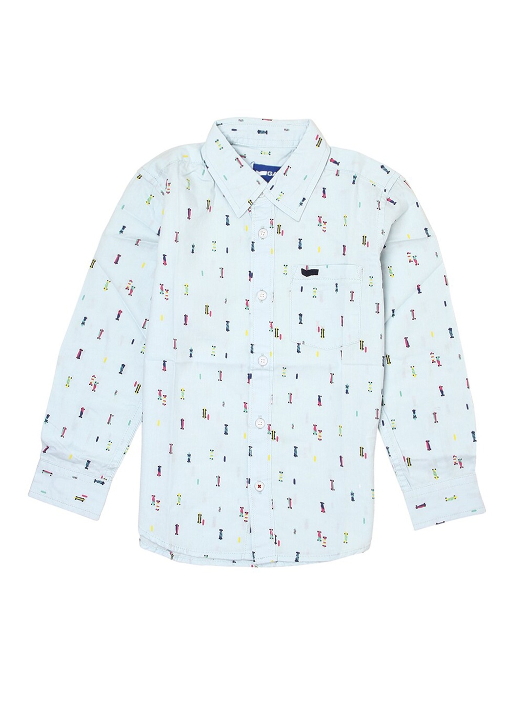 

GAS Boys Blue Conversational Printed Casual Shirt