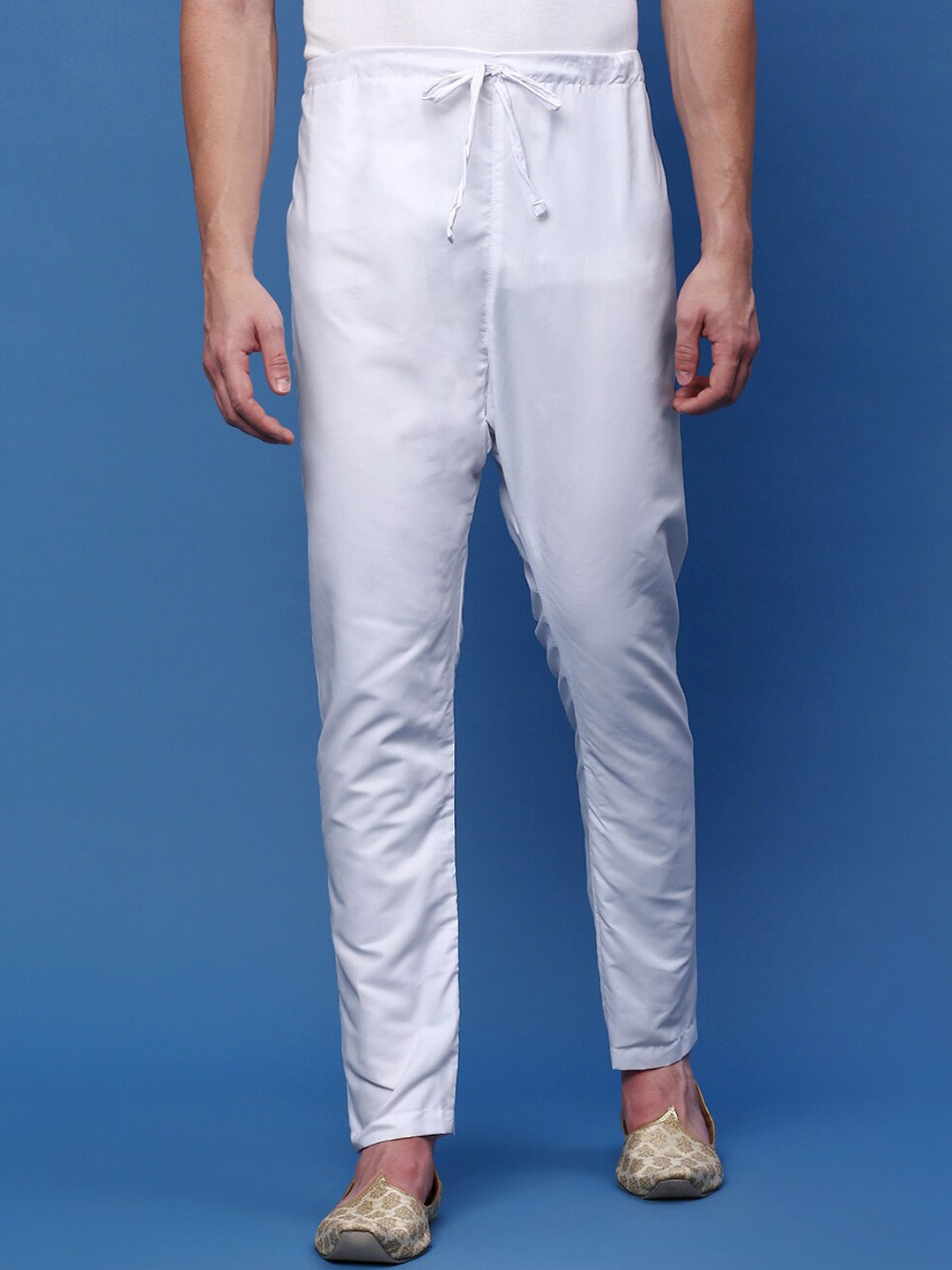 

Sanwara Men Mid Rise Cotton Pyjamas, White