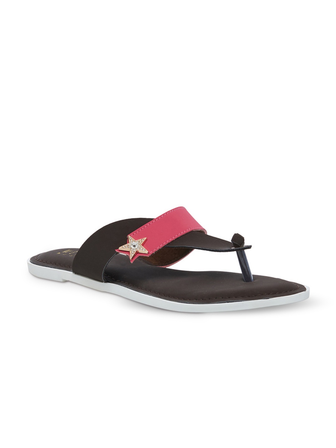 

Wet Blue Women Brown Solid Synthetic Open Toe Flats