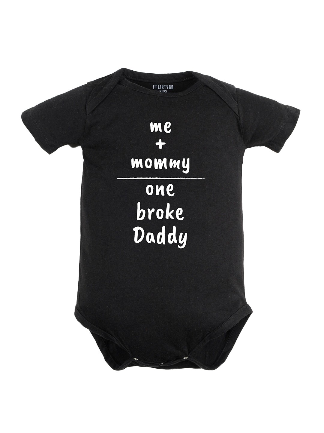 

FFLIRTYGO Infants Printed Cotton Bodysuit, Black