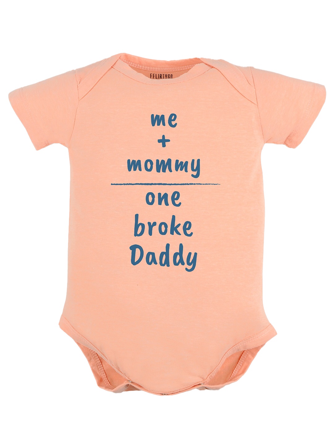 

FflirtyGo Infant Kids Typography Printed Pure Cotton Bodysuit, Peach