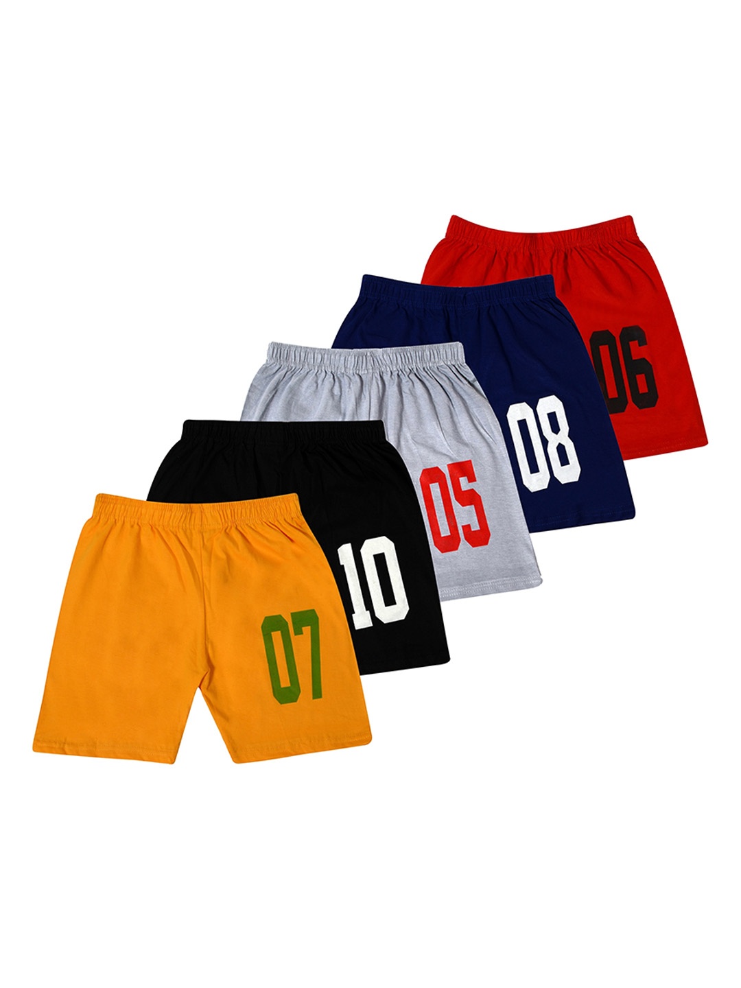 

FASLA Boys Pack Of 5 Mid-Rise Cotton Shorts, Yellow
