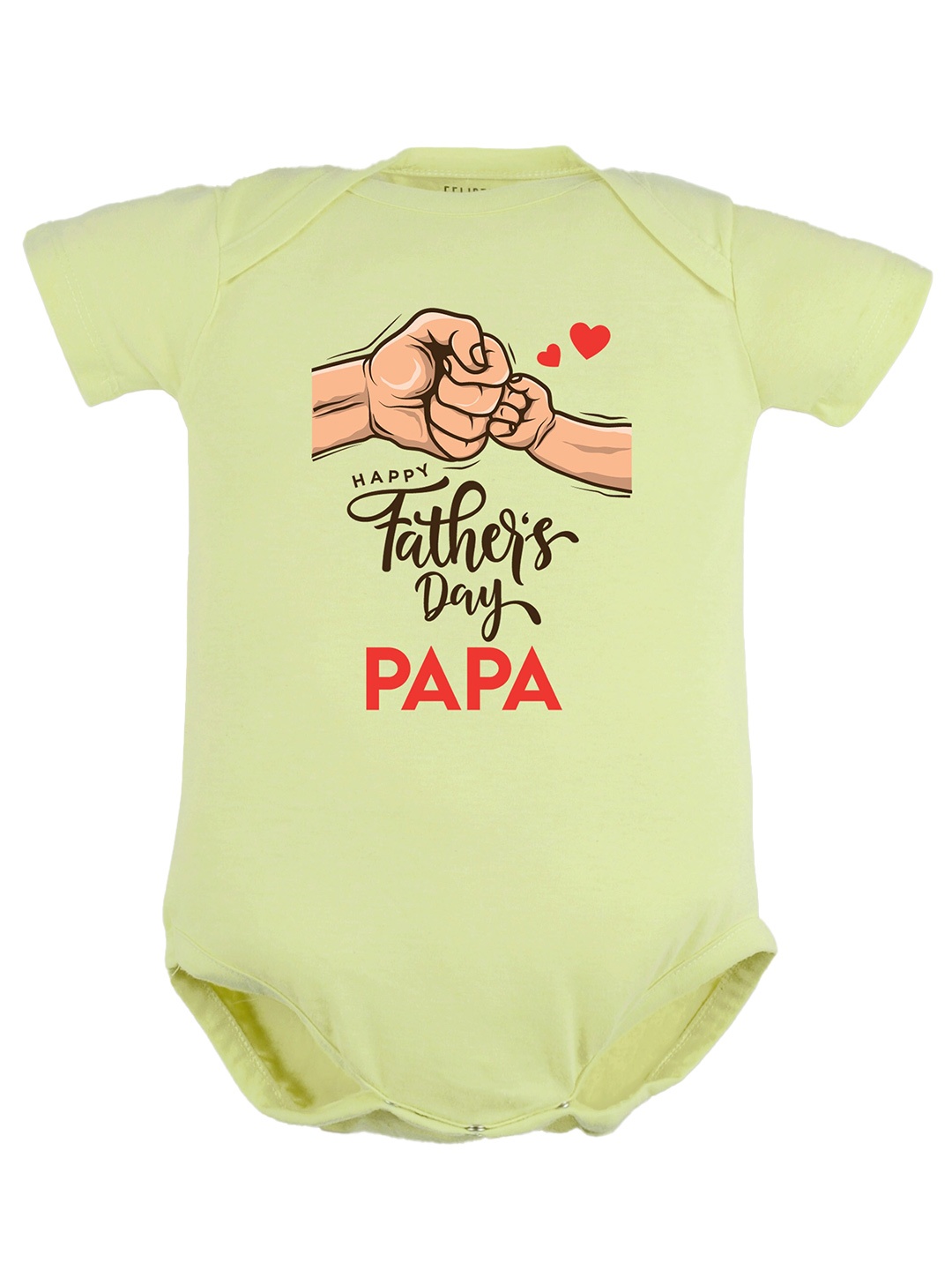 

FFLIRTYGO Infants Fathers Day Printed Pure Cotton Extra Comfort Romper, Lime green