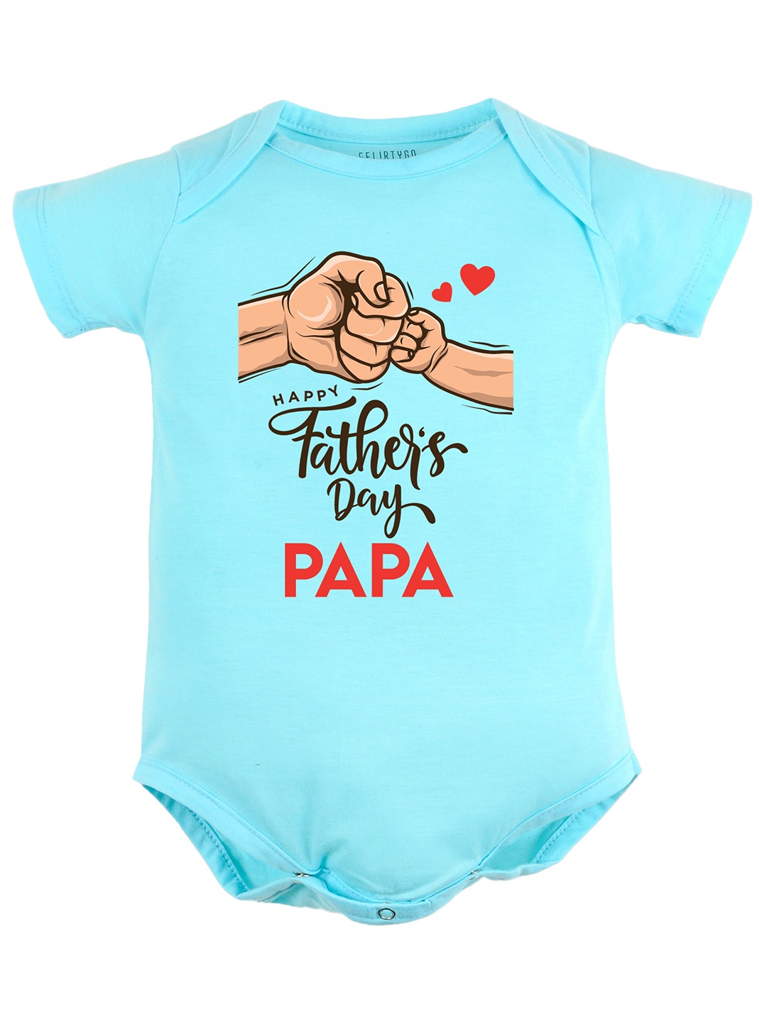 

FflirtyGo Infant Kids Typography Printed Pure Cotton Bodysuit, Turquoise blue