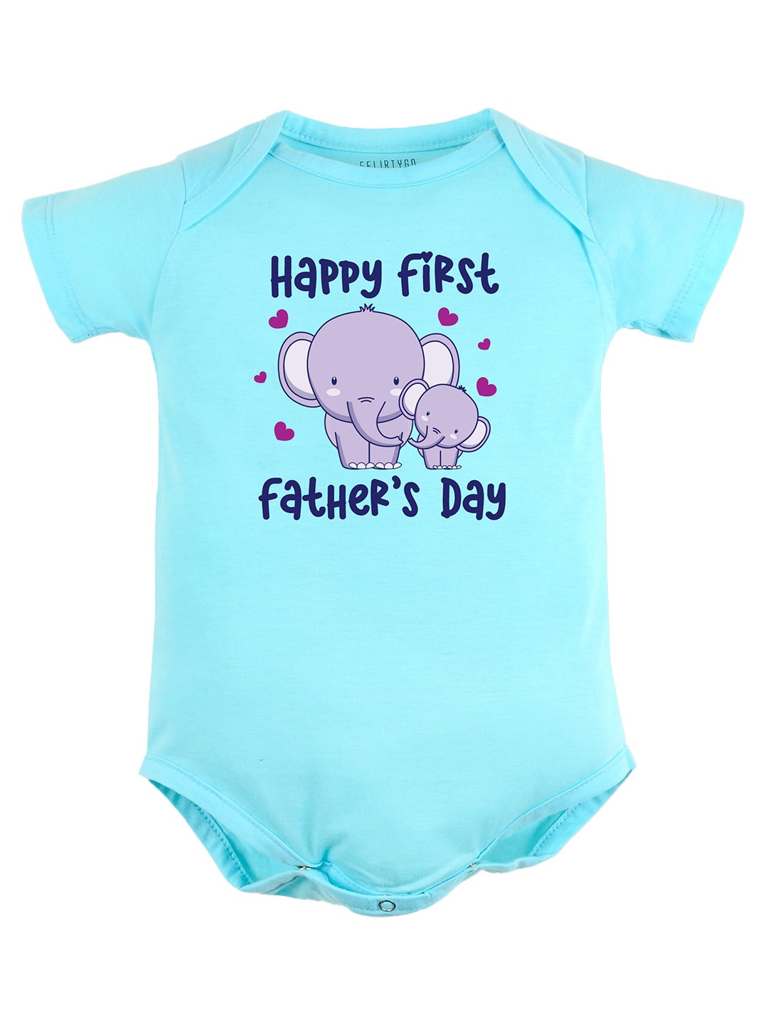 

FFLIRTYGO Infants Printed Cotton Bodysuit, Turquoise blue