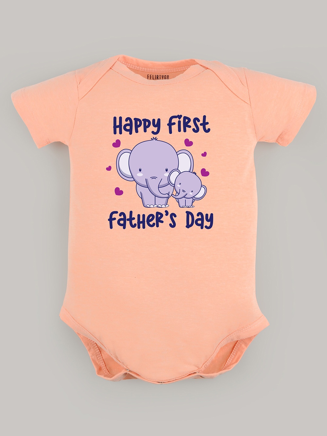 

FFLIRTYGO Infants Printed Cotton Bodysuit, Peach
