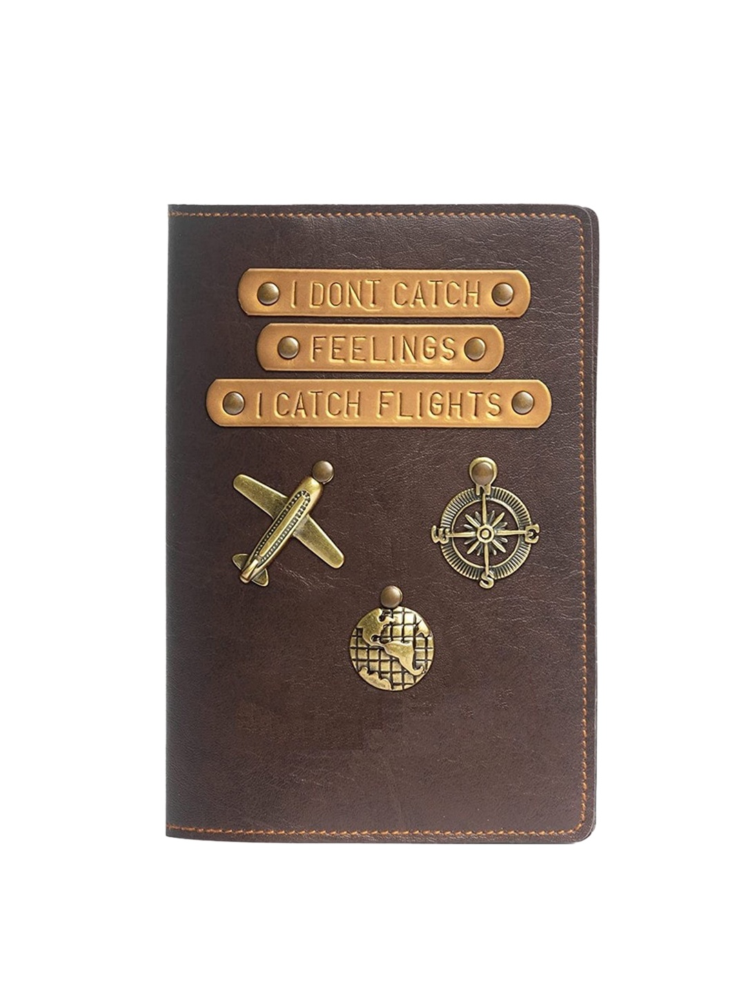 

THE MESSY CORNER Vegan Leather Passport Cover, Brown