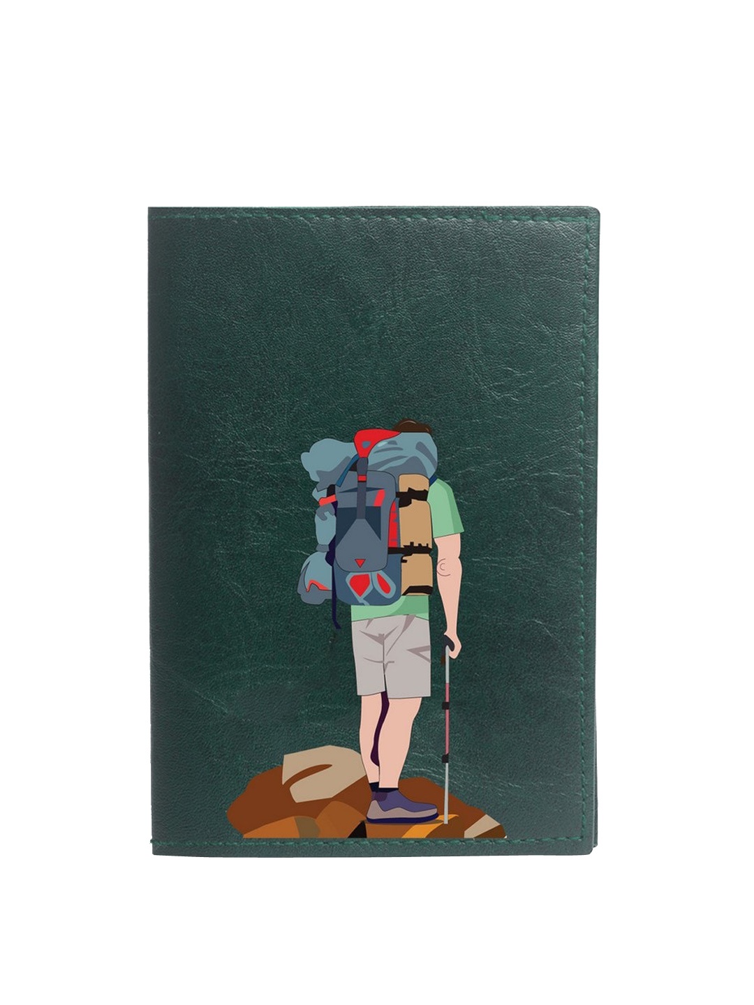 

THE MESSY CORNER Men Printed Passport Holder, Green