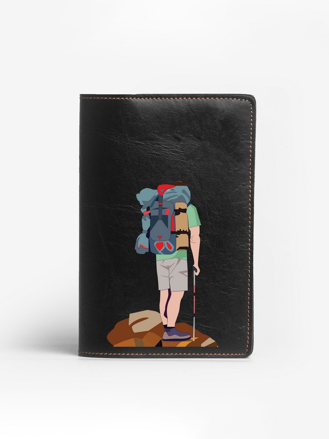 

THE MESSY CORNER Printed Leather Passport Cover, Black
