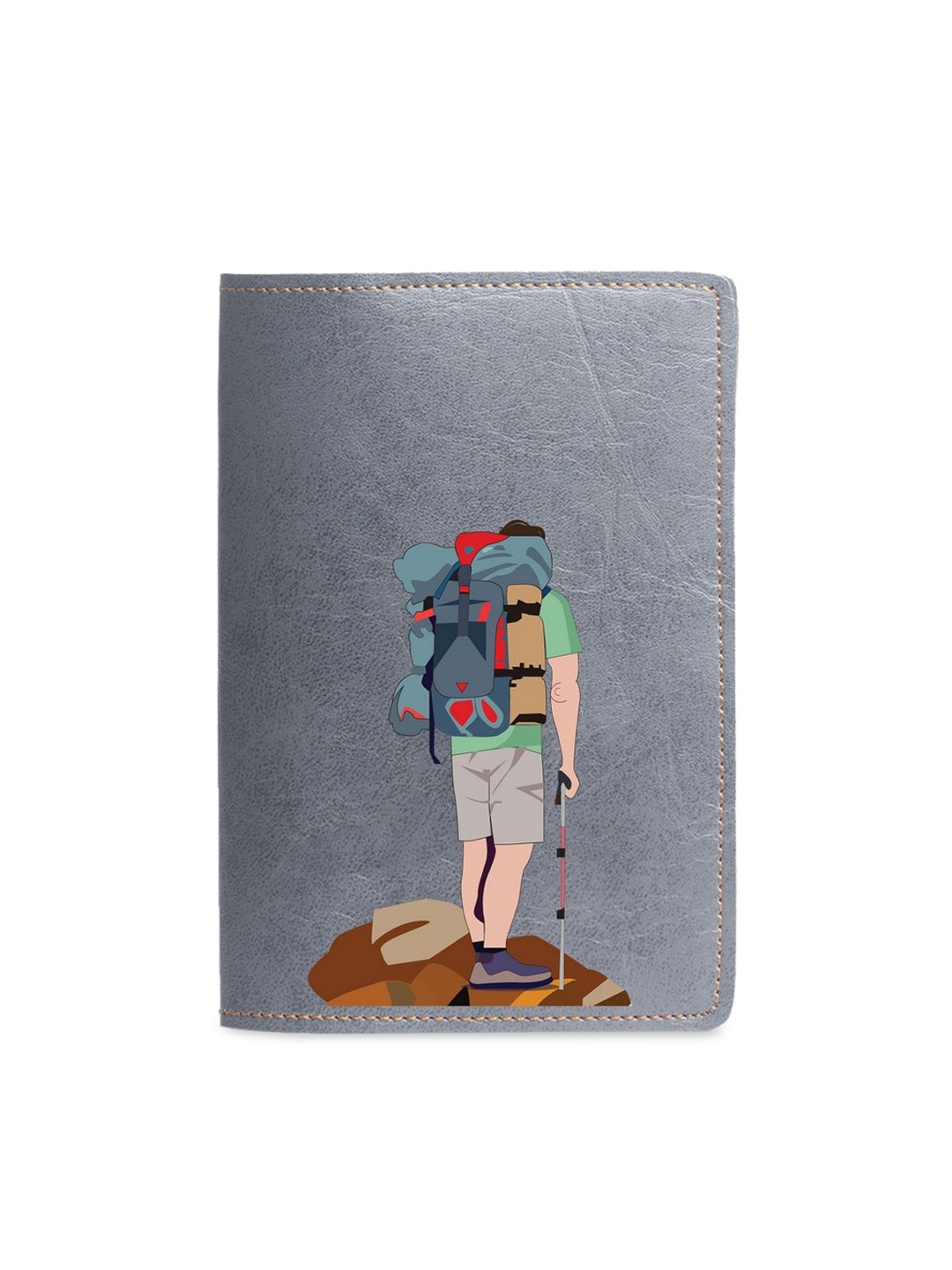 

THE MESSY CORNER Men Printed Passport Holder, Grey