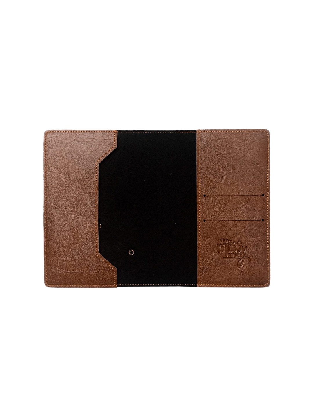 

THE MESSY CORNER Textured Leather Passport Cover, Tan