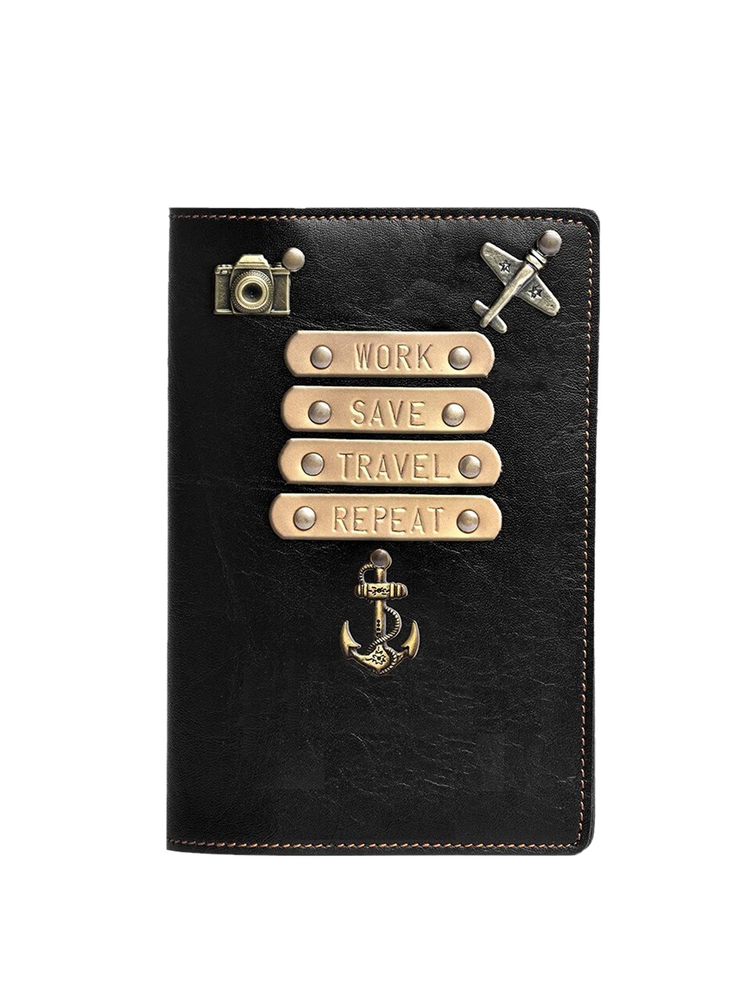

THE MESSY CORNER Vegan Leather Passport Cover, Black
