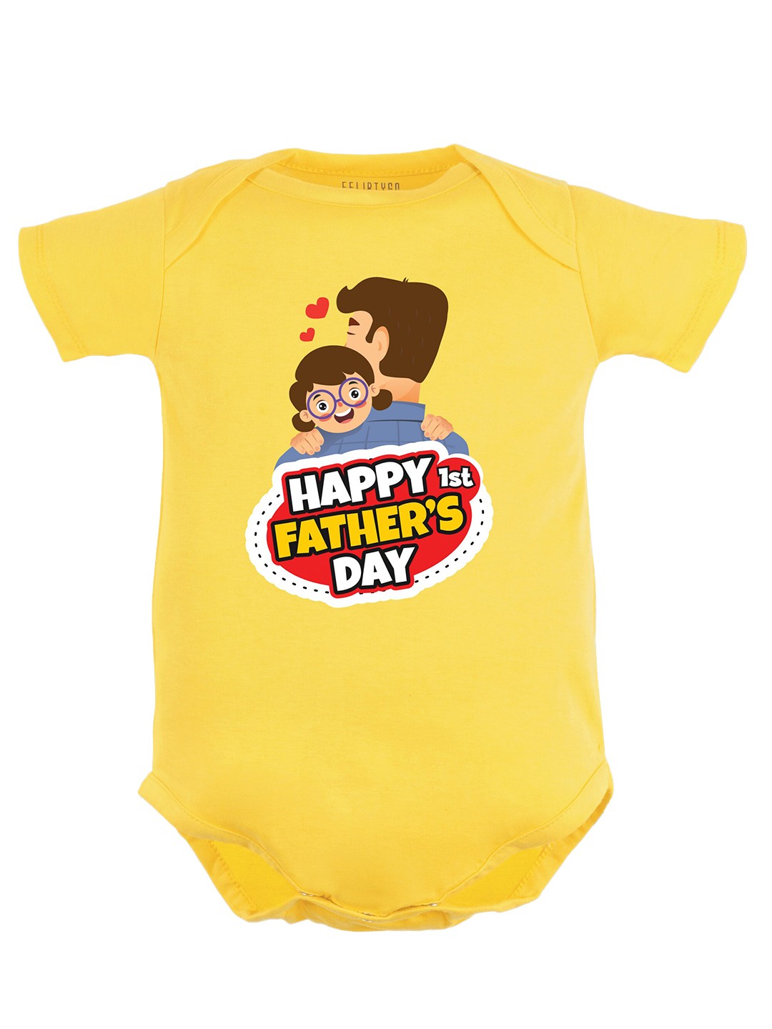 

FFLIRTYGO Infant Kids Typography Printed Pure Cotton Bodysuit, Yellow