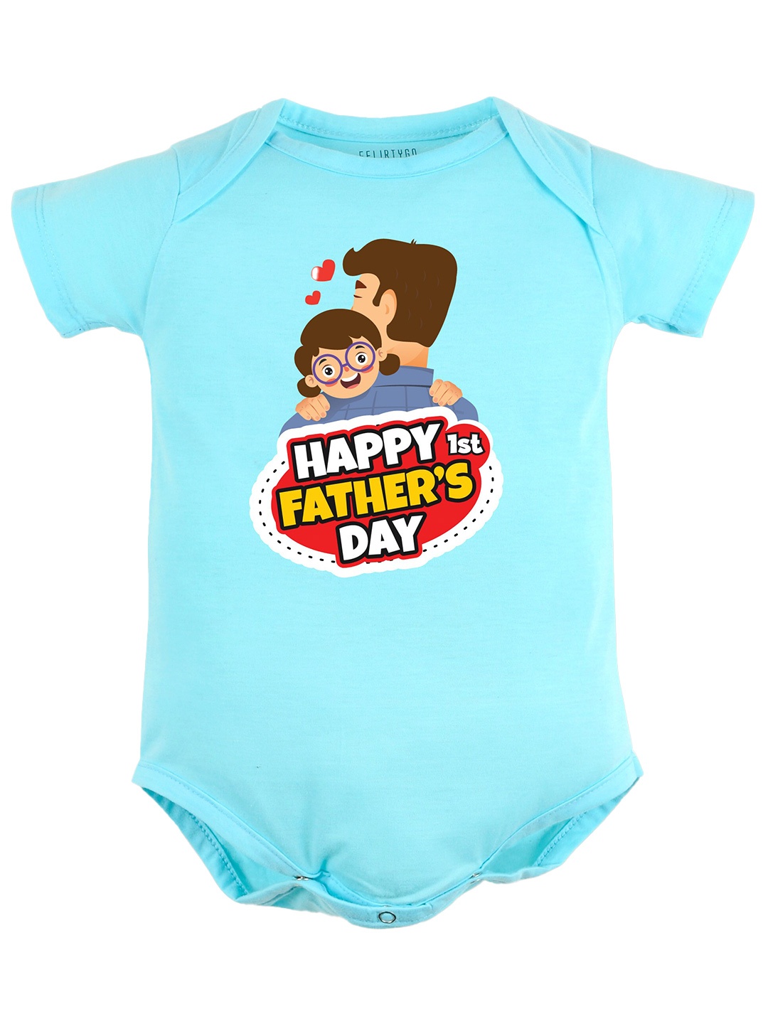 

FFLIRTYGO Infant Kids Fathers Day Printed Pure Cotton Bodysuit, Turquoise blue